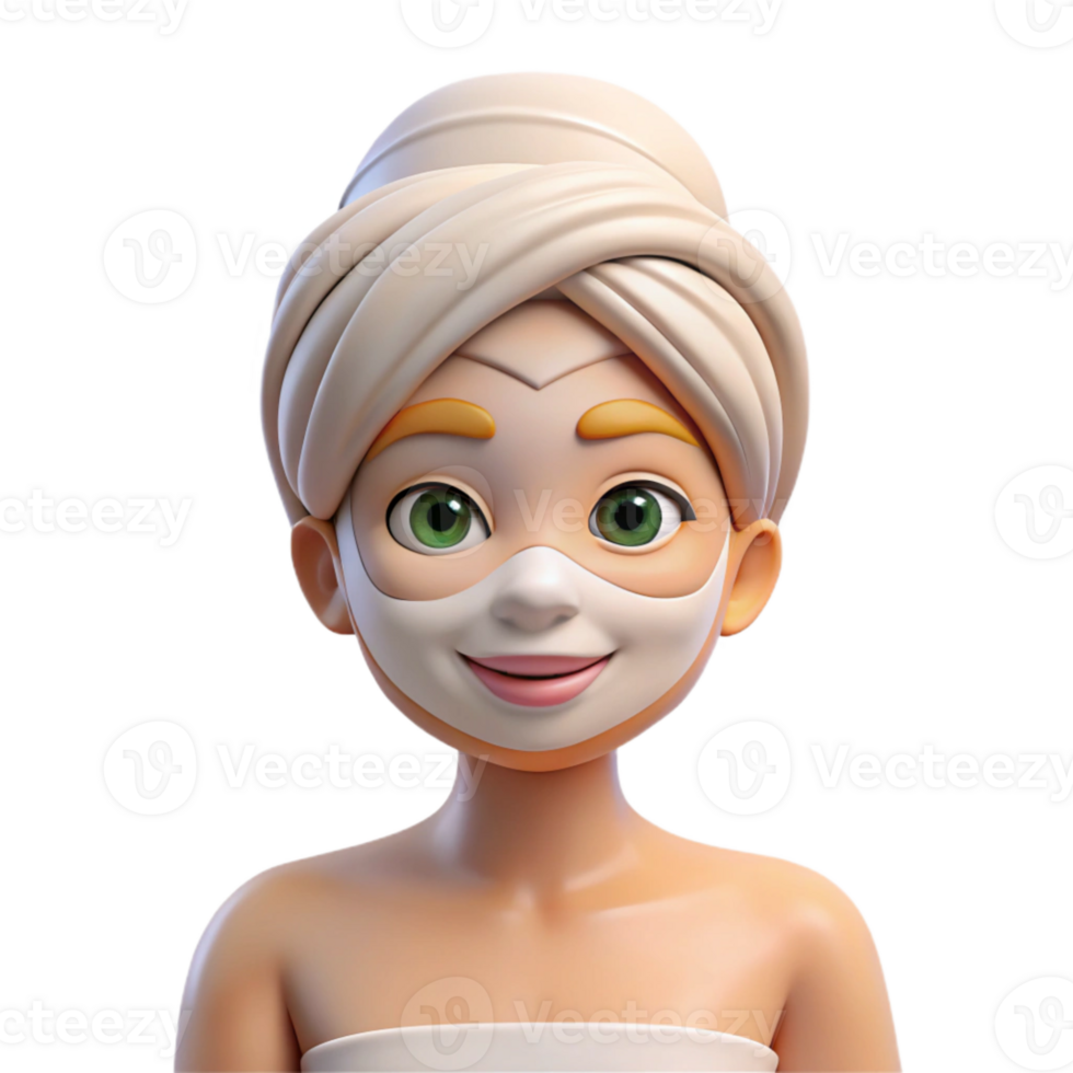 dramatic artistic Woman Applying Face Mask Spa Treatment Isolated high resolution png