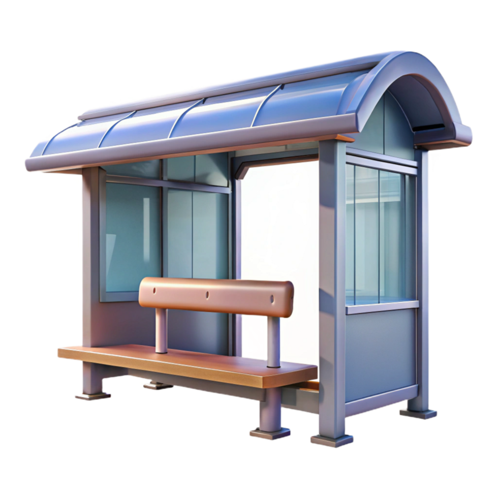 extraordinary vintage Futuristic Bus Stop Side View Cutout on Transparent Background premium png