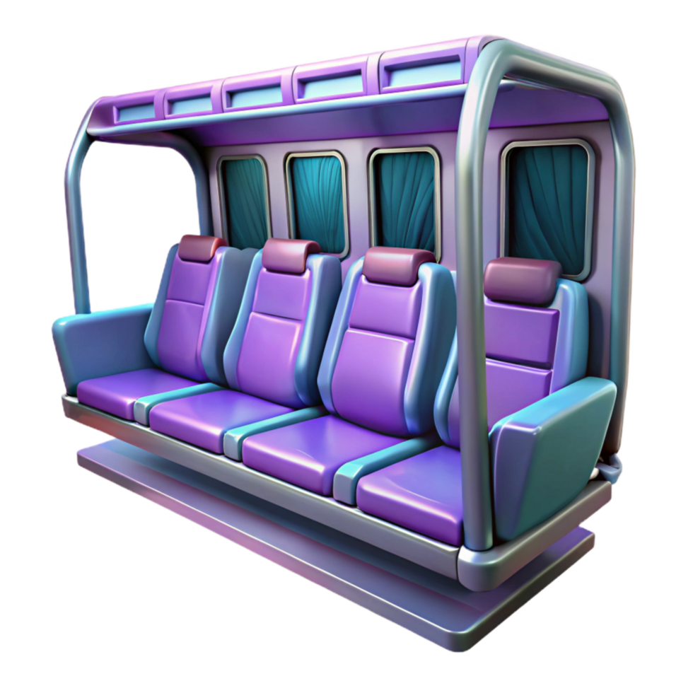 wonderful contemporary Futuristic Bus Interior Seating Isolated professional png