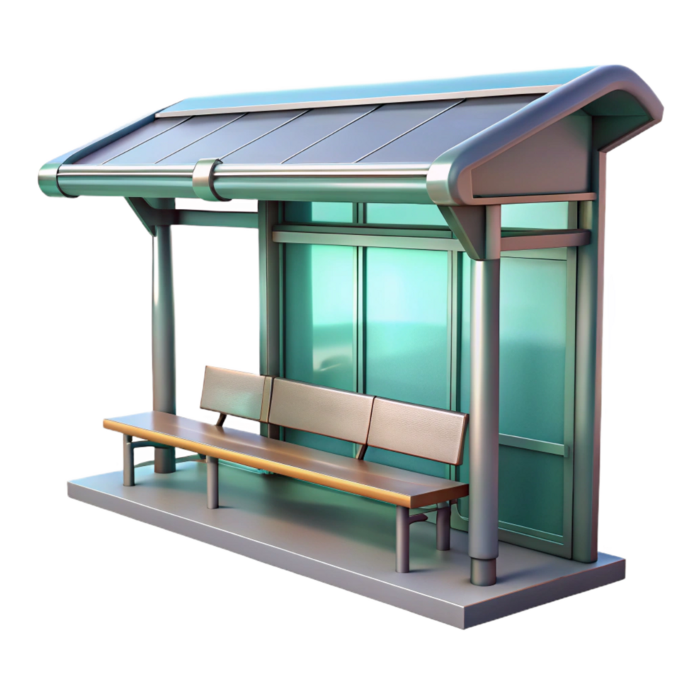 extraordinary creative Futuristic Bus Stop Side View Cutout on Transparent Background professional png