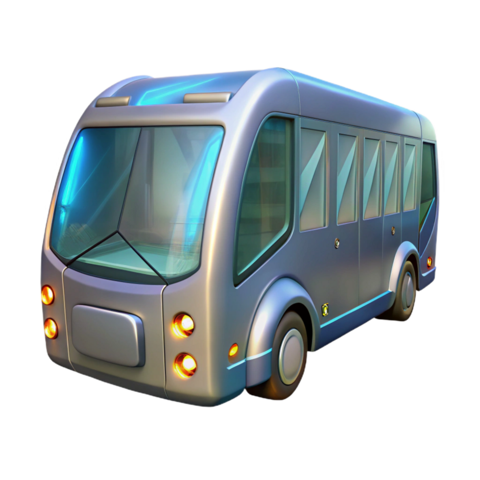 impressive abstract Futuristic Bus with Transparent Windows Cutout high resolution png