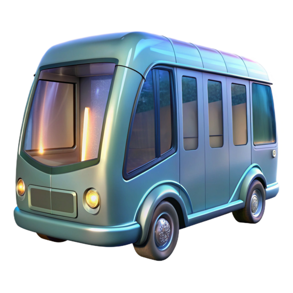 wonderful modern Futuristic Bus with Transparent Windows Cutout high resolution png