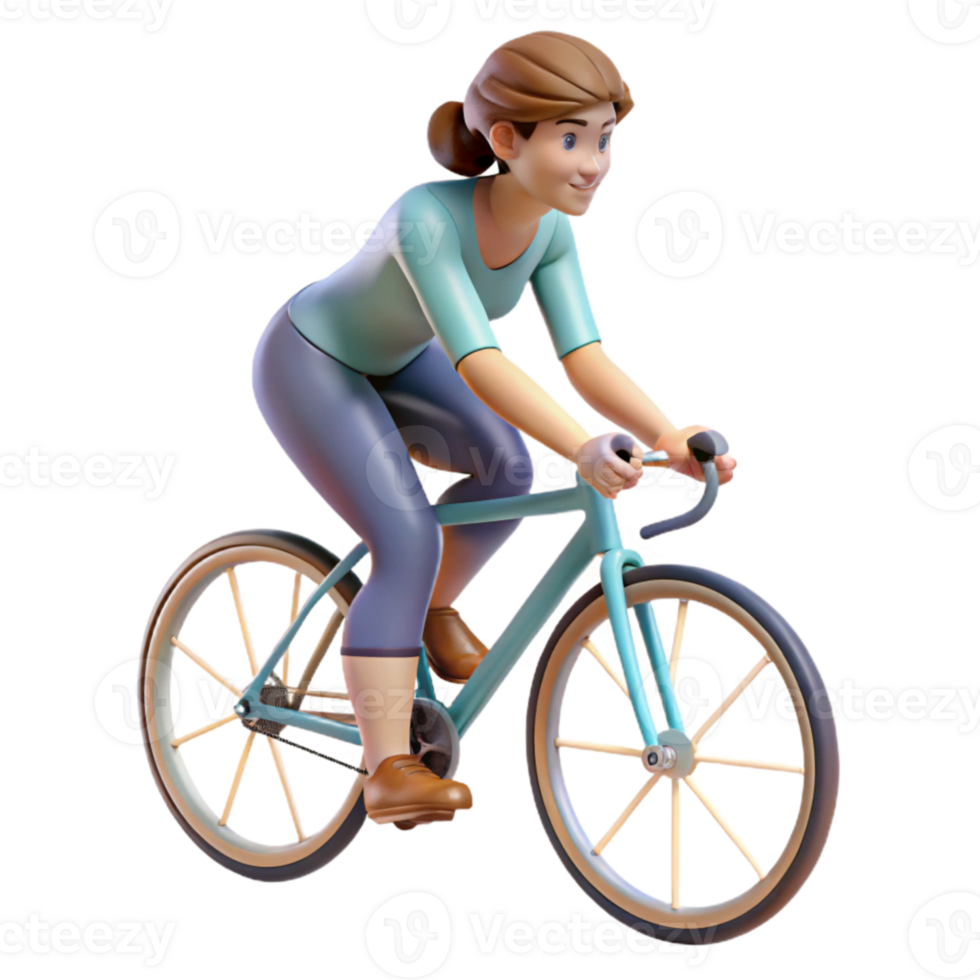 stunning artistic Woman Cycling Road Bike Side View Transparent Background high resolution png