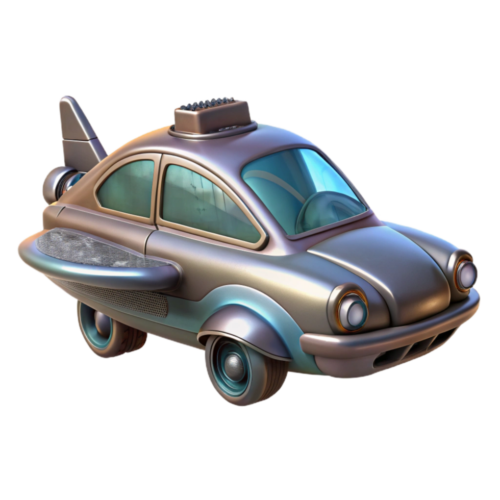 dramatic traditional Futuristic Flying Car Side View Cutout Transparent Background detailed png