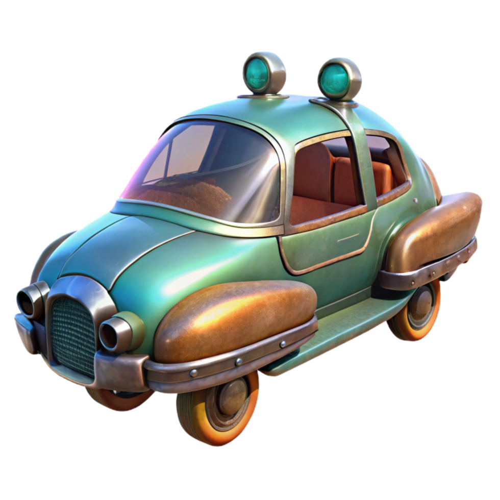 elegant artistic Futuristic Flying Car Side View Cutout Transparent Background genuine png