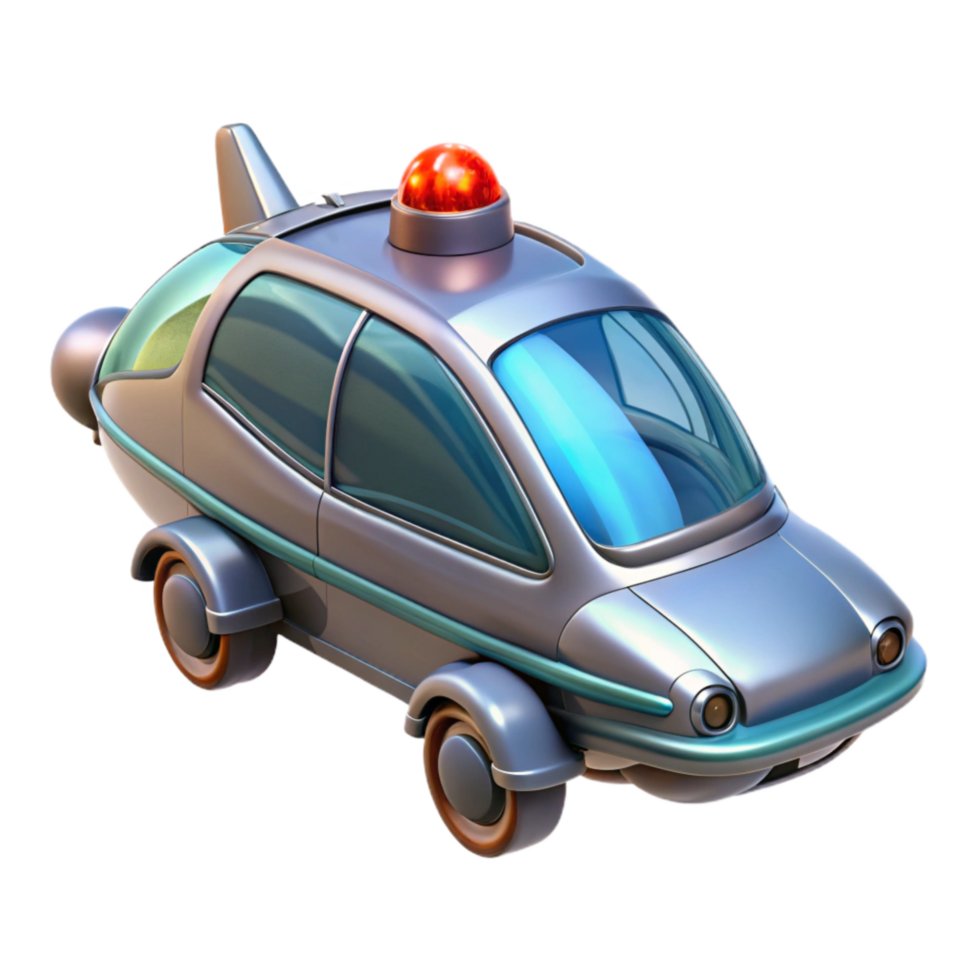 magnificent classic Futuristic Flying Car Side View Cutout Transparent Background genuine png