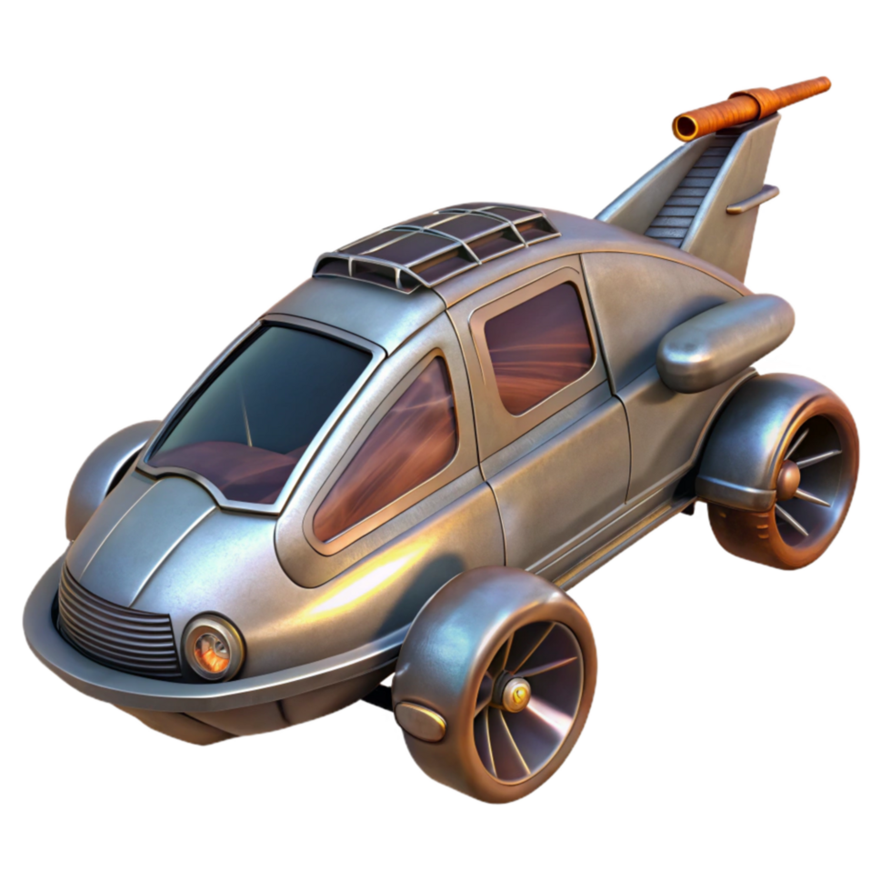 beautiful artistic Futuristic Flying Car Side View Cutout Transparent Background premium png