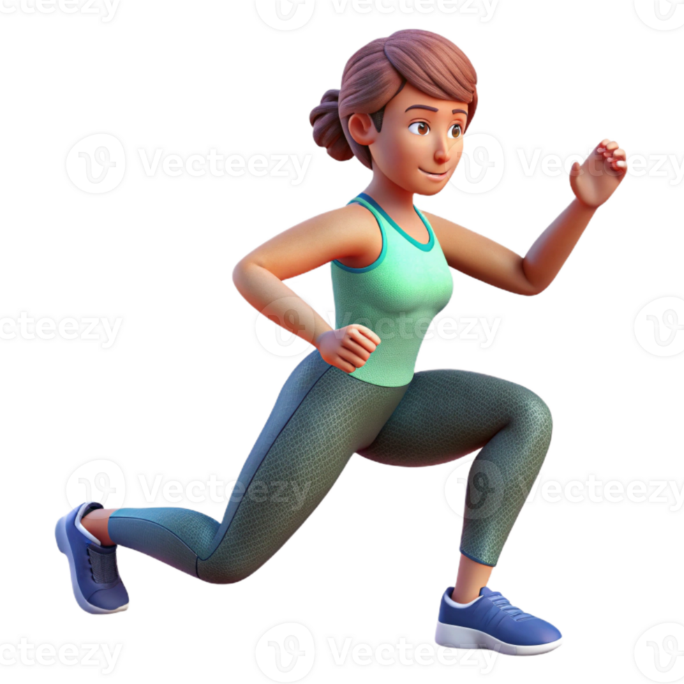 beautiful creative Woman Doing Lunges Cutout professional png