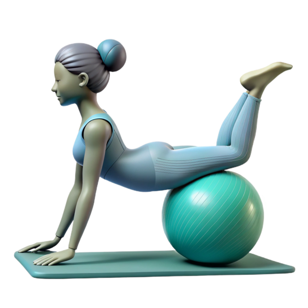 beautiful traditional Woman Doing Pilates Exercise Isolated original png