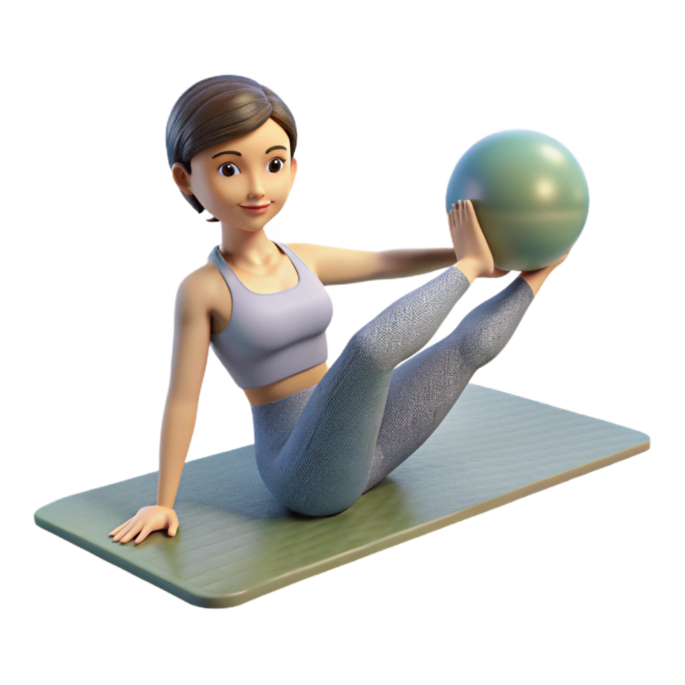 wonderful contemporary Woman Doing Pilates Mat Exercise Cutout professional png