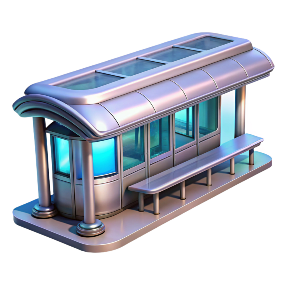 extraordinary creative Futuristic Public Transport Hub Transparent Background Isolated detailed png