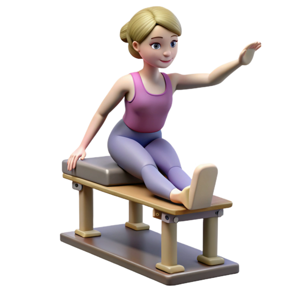 magnificent rustic Woman Doing Pilates on Mat Isolated premium png