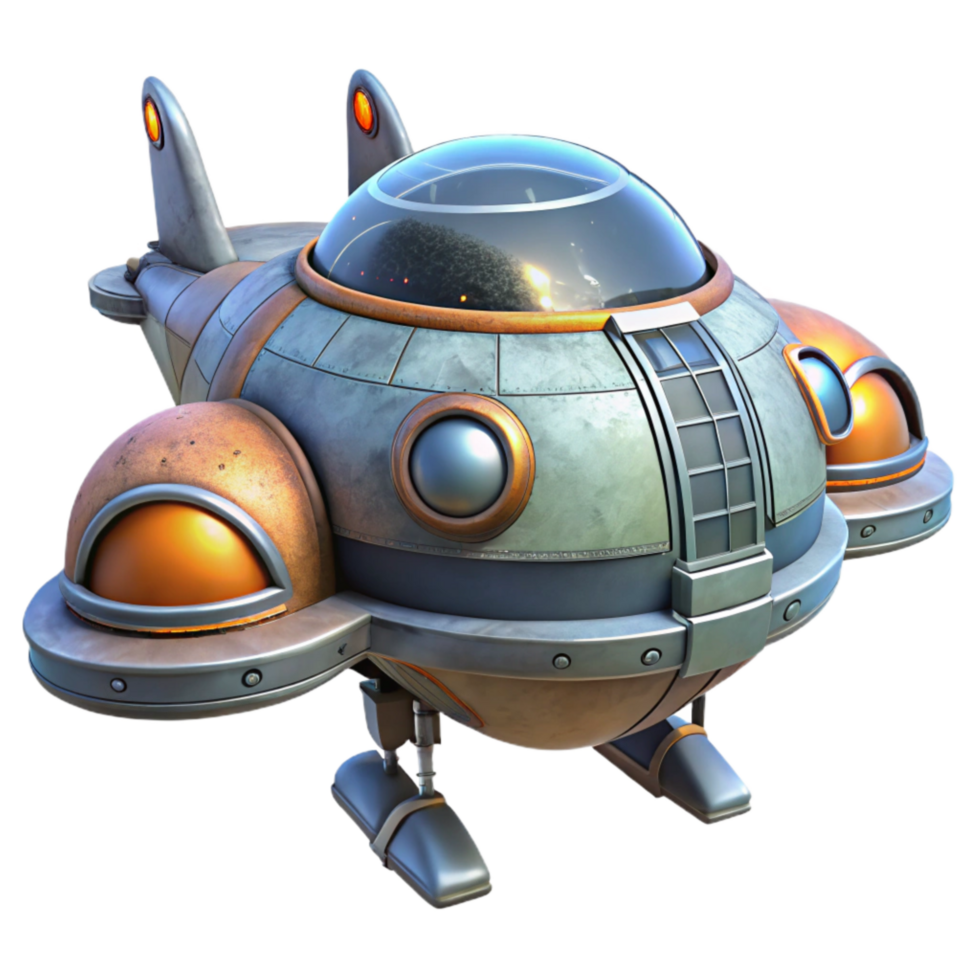 impressive traditional Futuristic Spaceship Landing Gear Down Cutout detailed png