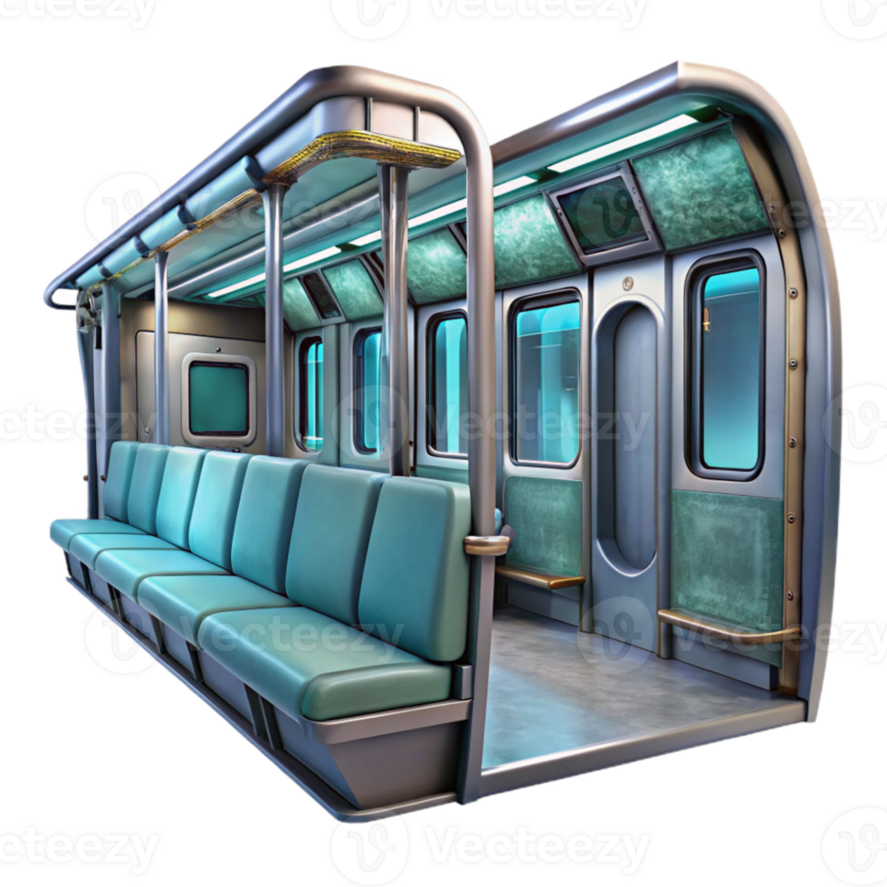 wonderful classic Futuristic Subway Car Interior View Transparent Background genuine png