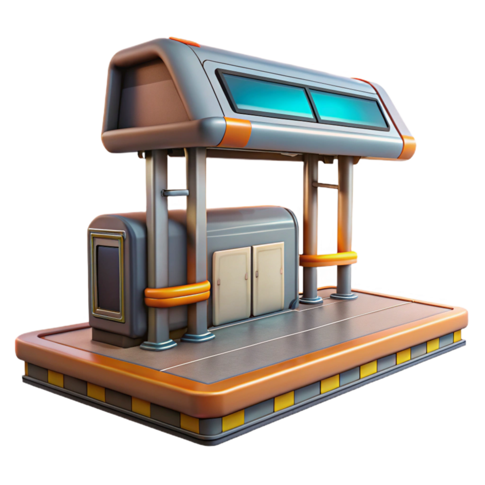 vibrant modern Futuristic Train Platform Signage Isolated Element high resolution png