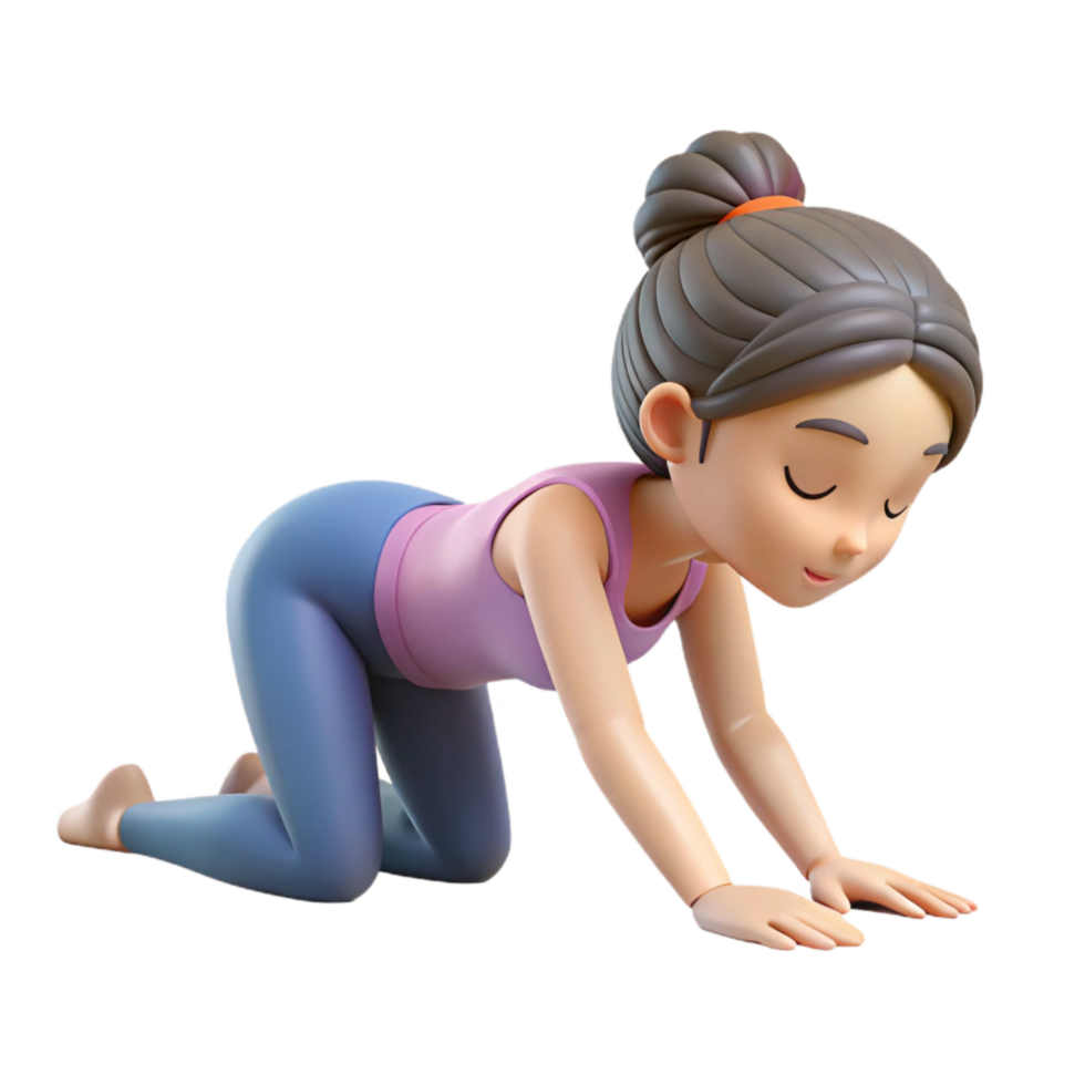 dramatic artistic Woman Doing Yoga Child's Pose Cutout high quality png