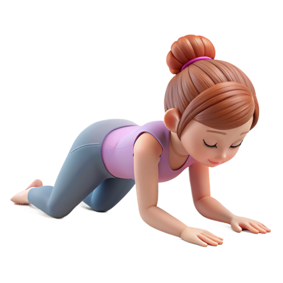 dramatic vintage Woman Doing Yoga Child's Pose Cutout detailed png