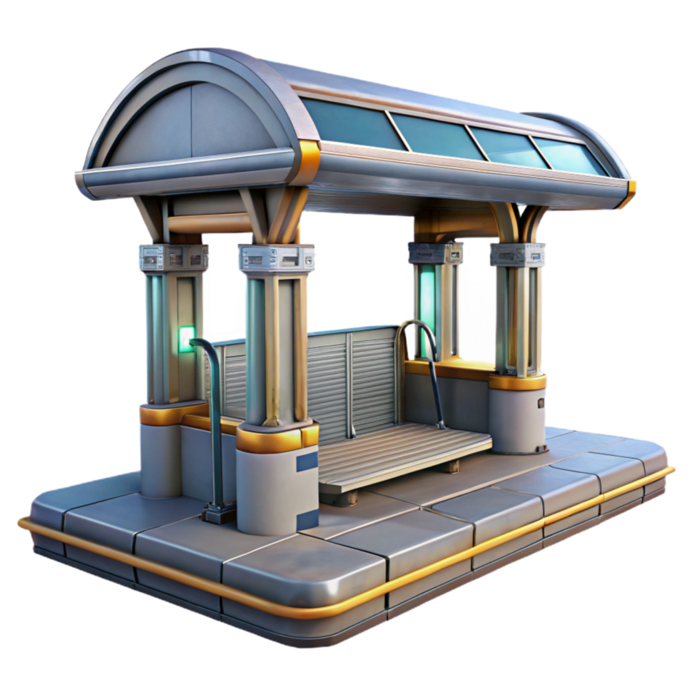impressive abstract Futuristic Train Station Platform Isolated original png
