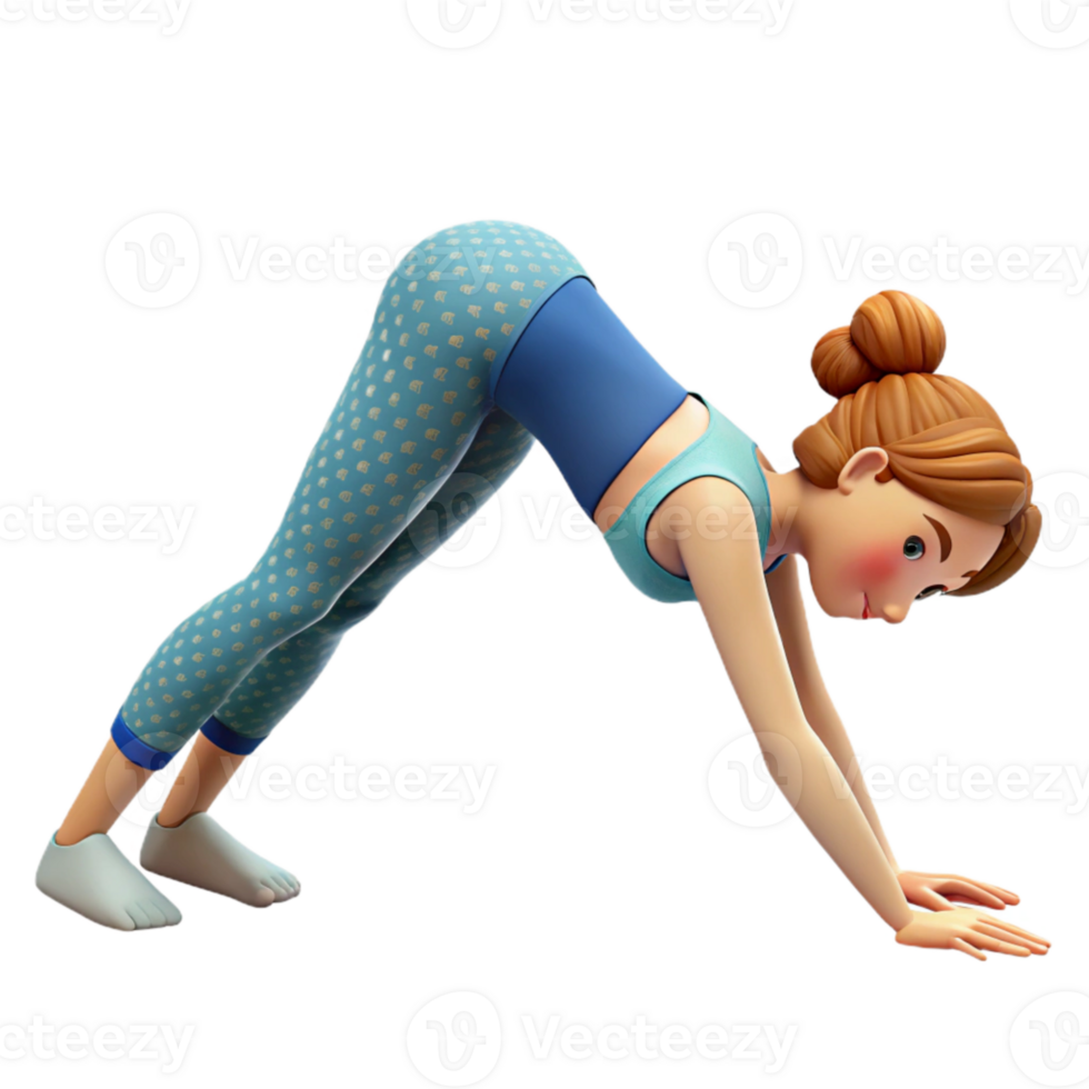 impressive contemporary Woman Doing Yoga Downward Dog Pose Cutout genuine png
