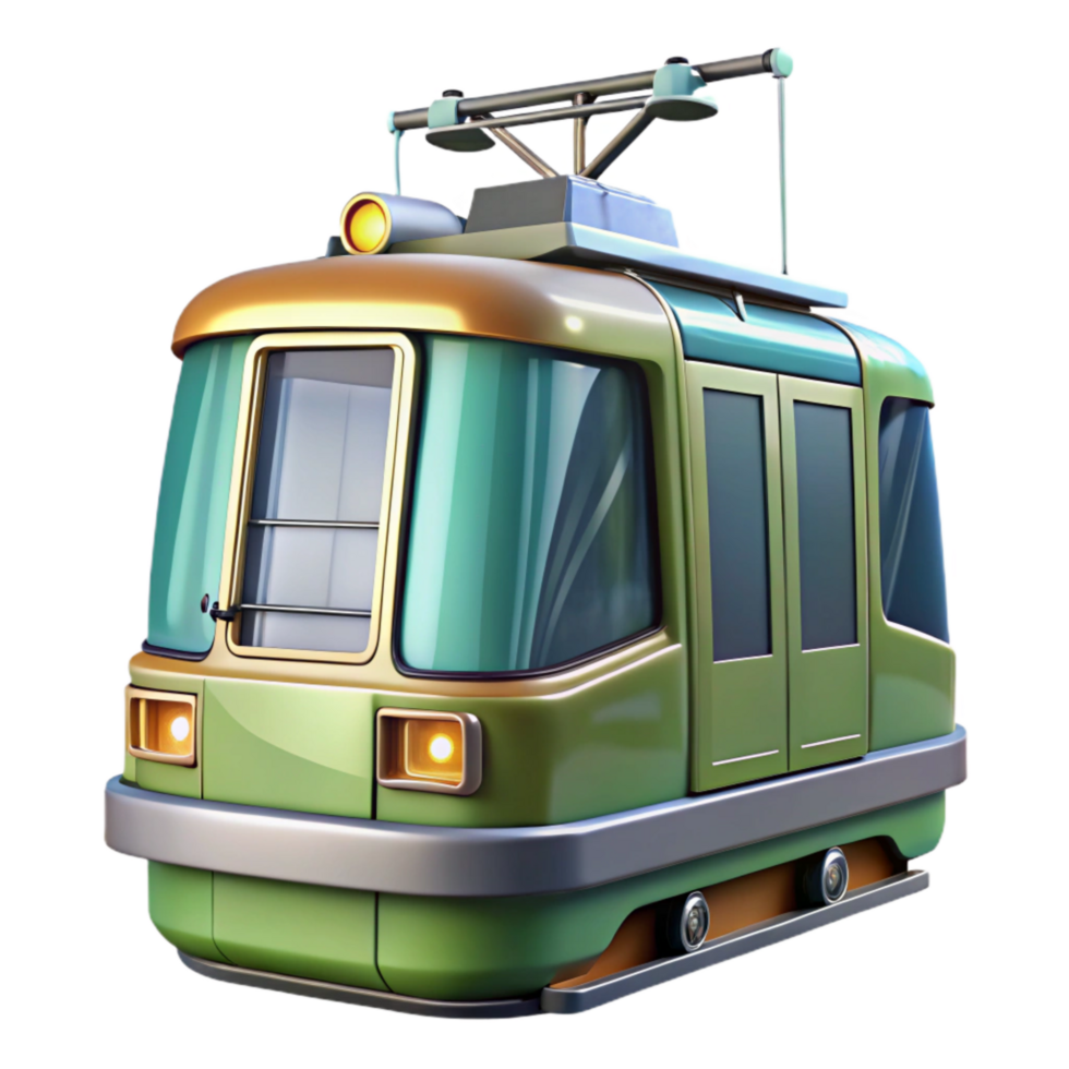 impressive traditional Futuristic Tram Front View Isolated high resolution png