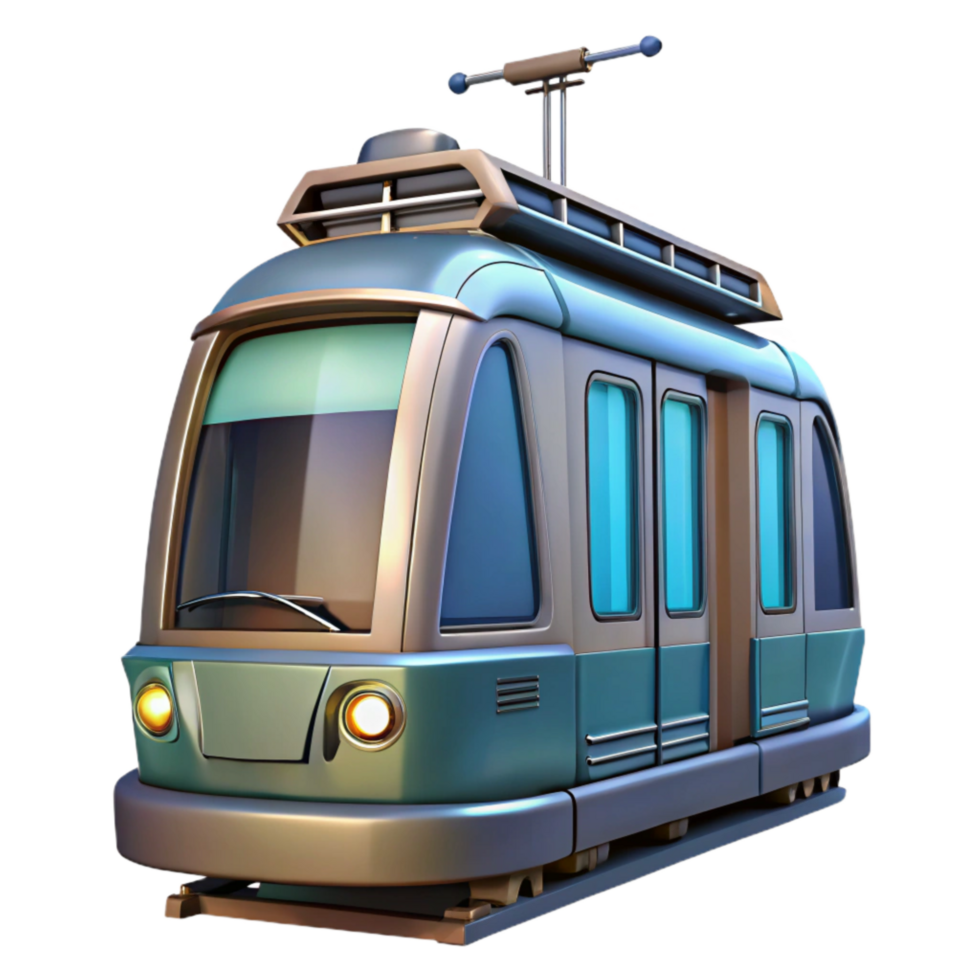 dramatic modern Futuristic Tram Front View Isolated authentic png