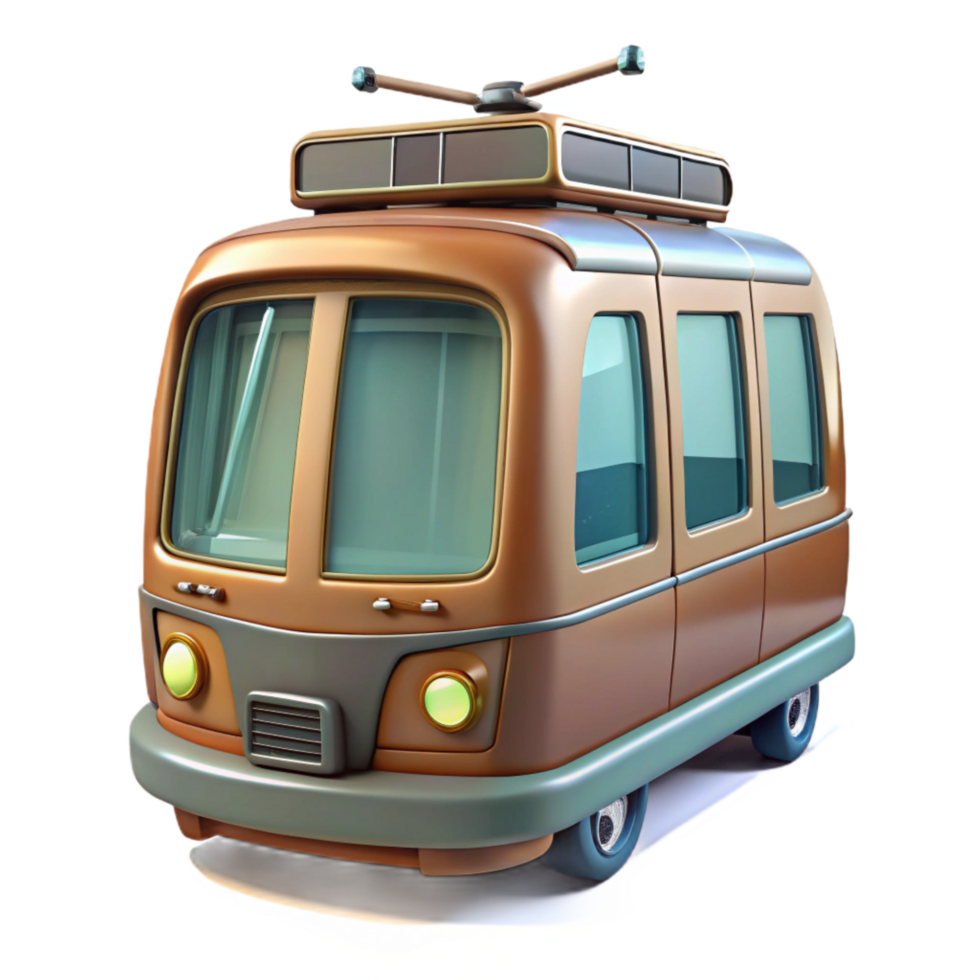 vibrant artistic Futuristic Tram Front View Isolated png