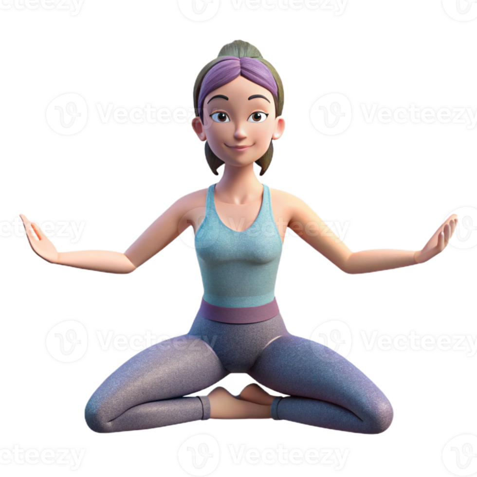 wonderful creative Woman Doing Yoga in Studio Cutout genuine png