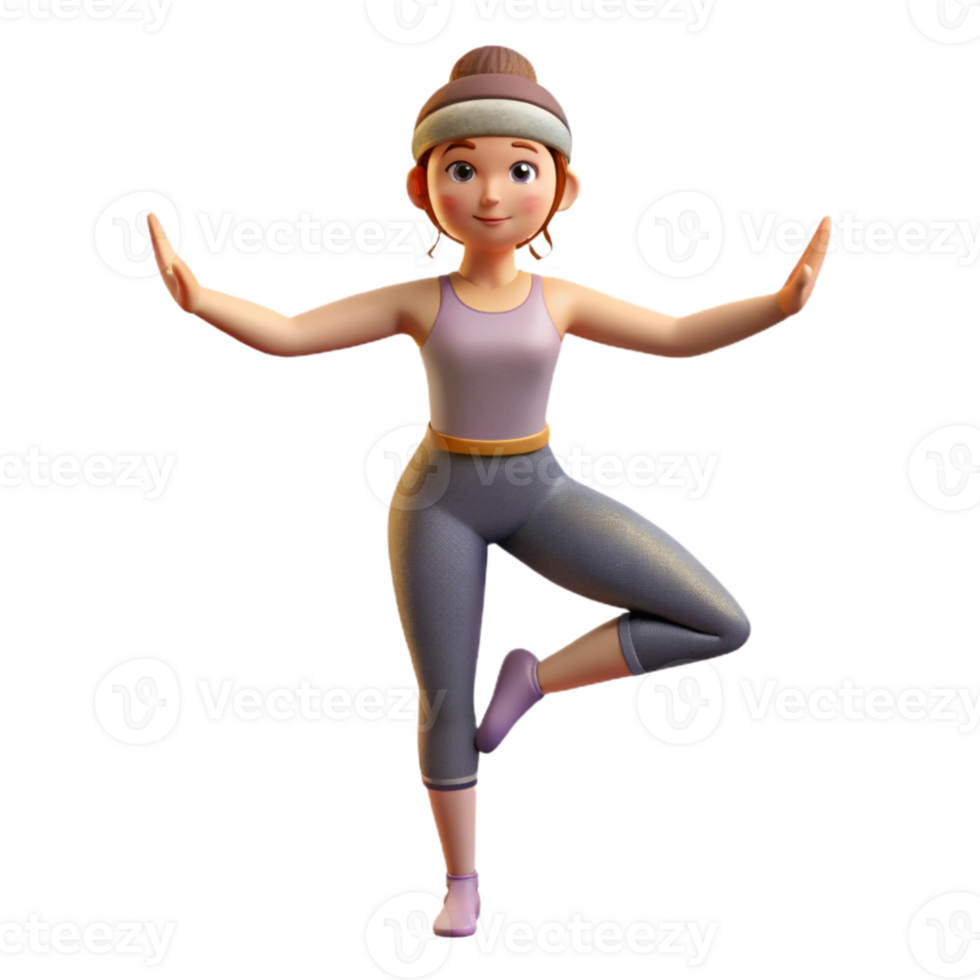 impressive modern Woman Doing Yoga Pose Cutout on Transparent Background genuine png