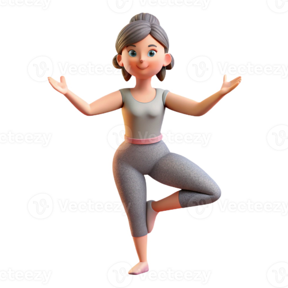 stunning modern Woman Doing Yoga Pose Cutout on Transparent Background authentic png