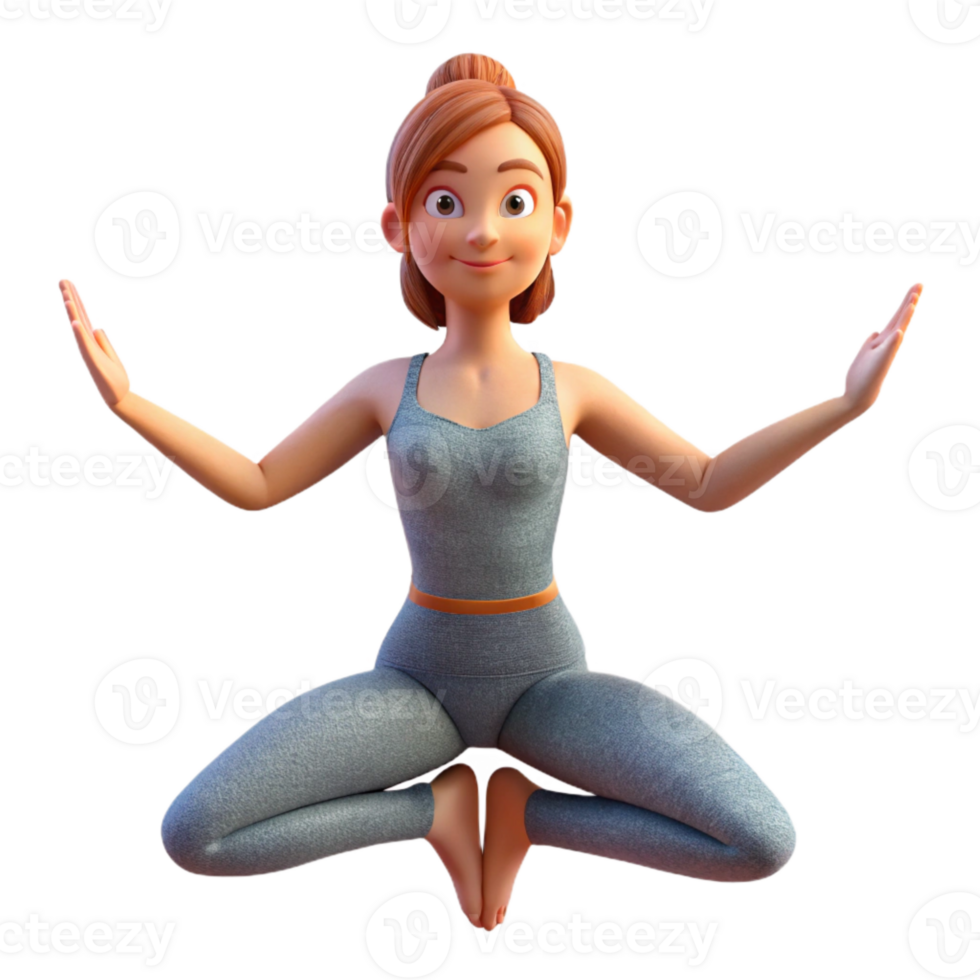 impressive rustic Woman Doing Yoga Pose Cutout on Transparent Background high resolution png