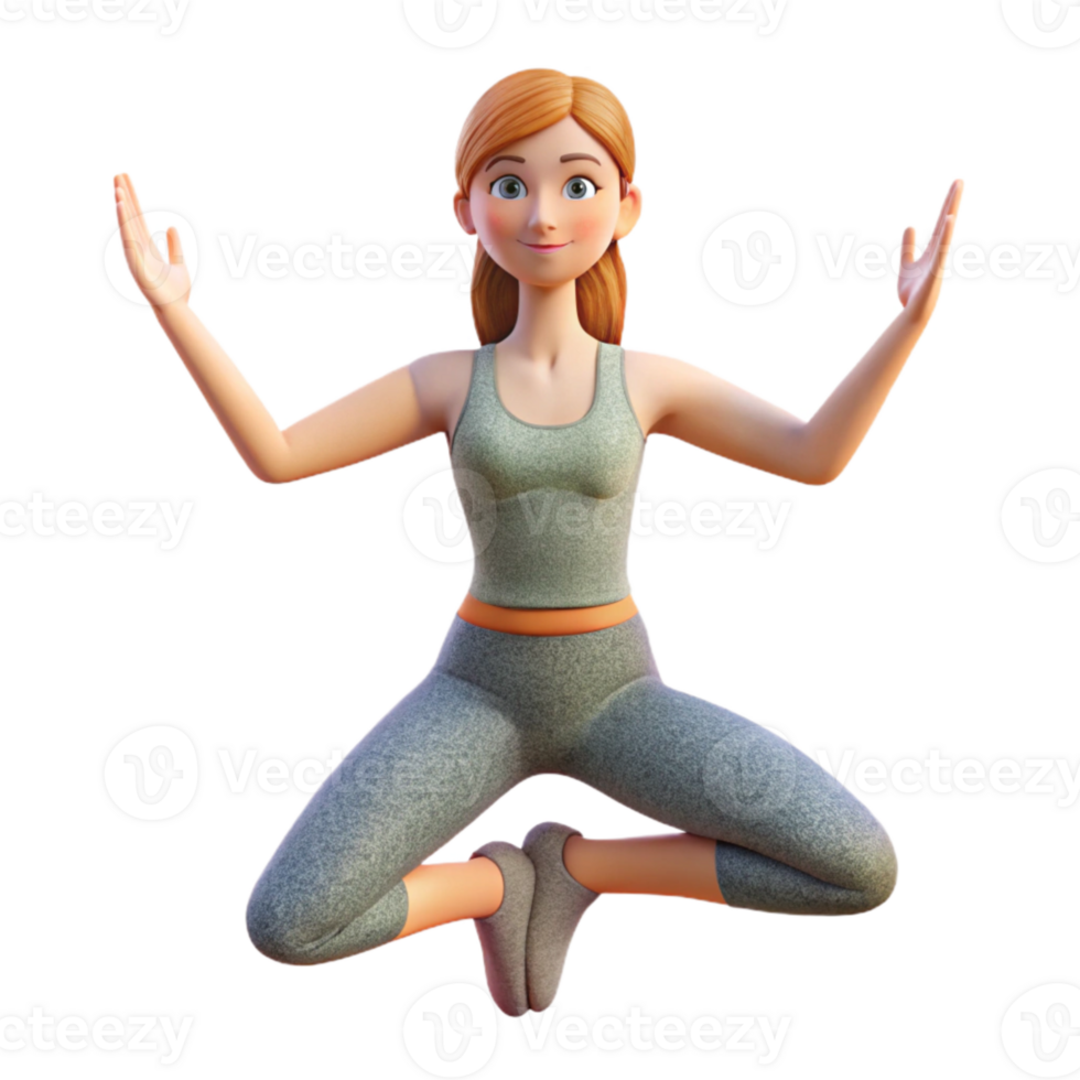 magnificent creative Woman Doing Yoga Pose Cutout on Transparent Background png