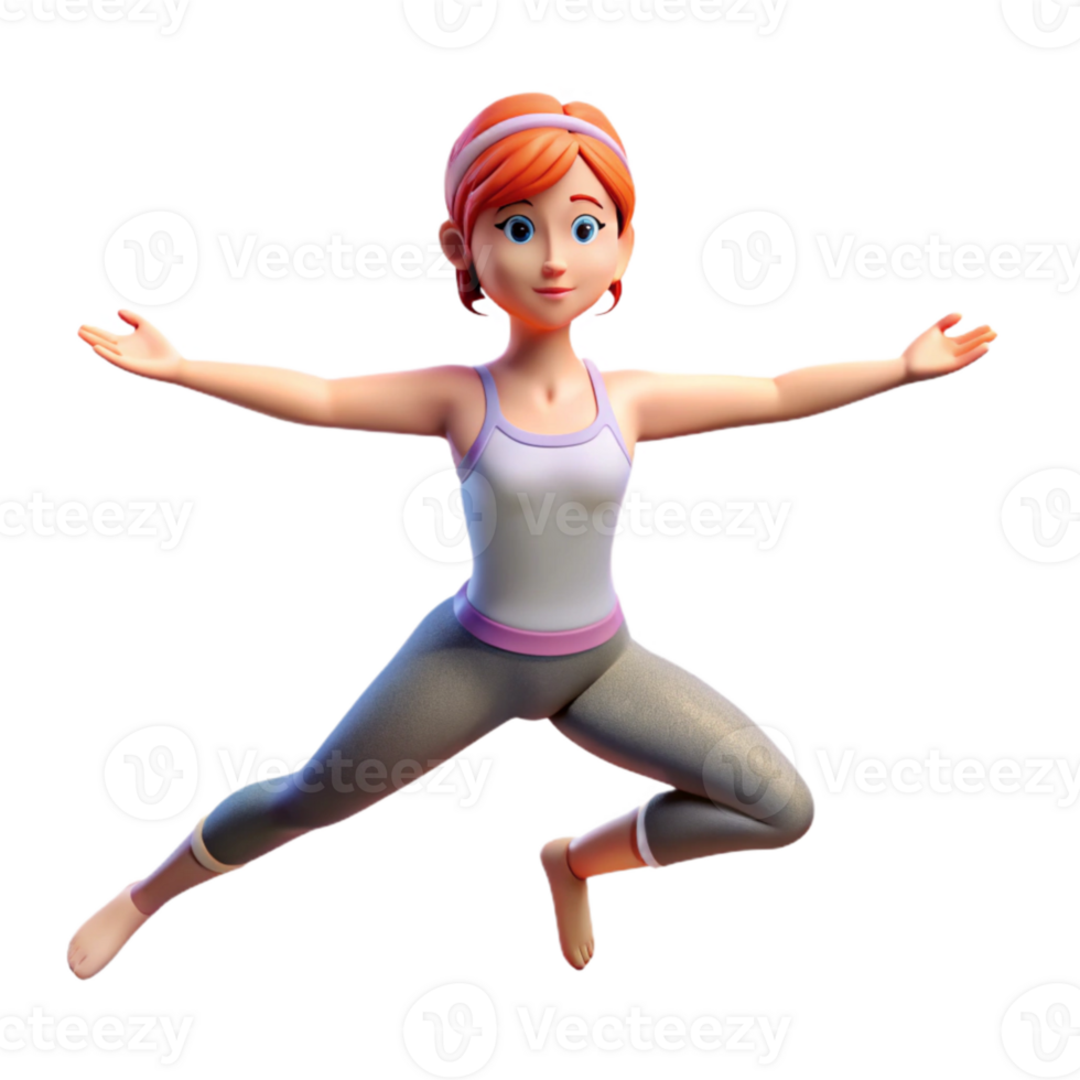 elegant abstract Woman Doing Yoga Pose Cutout on Transparent Background professional png