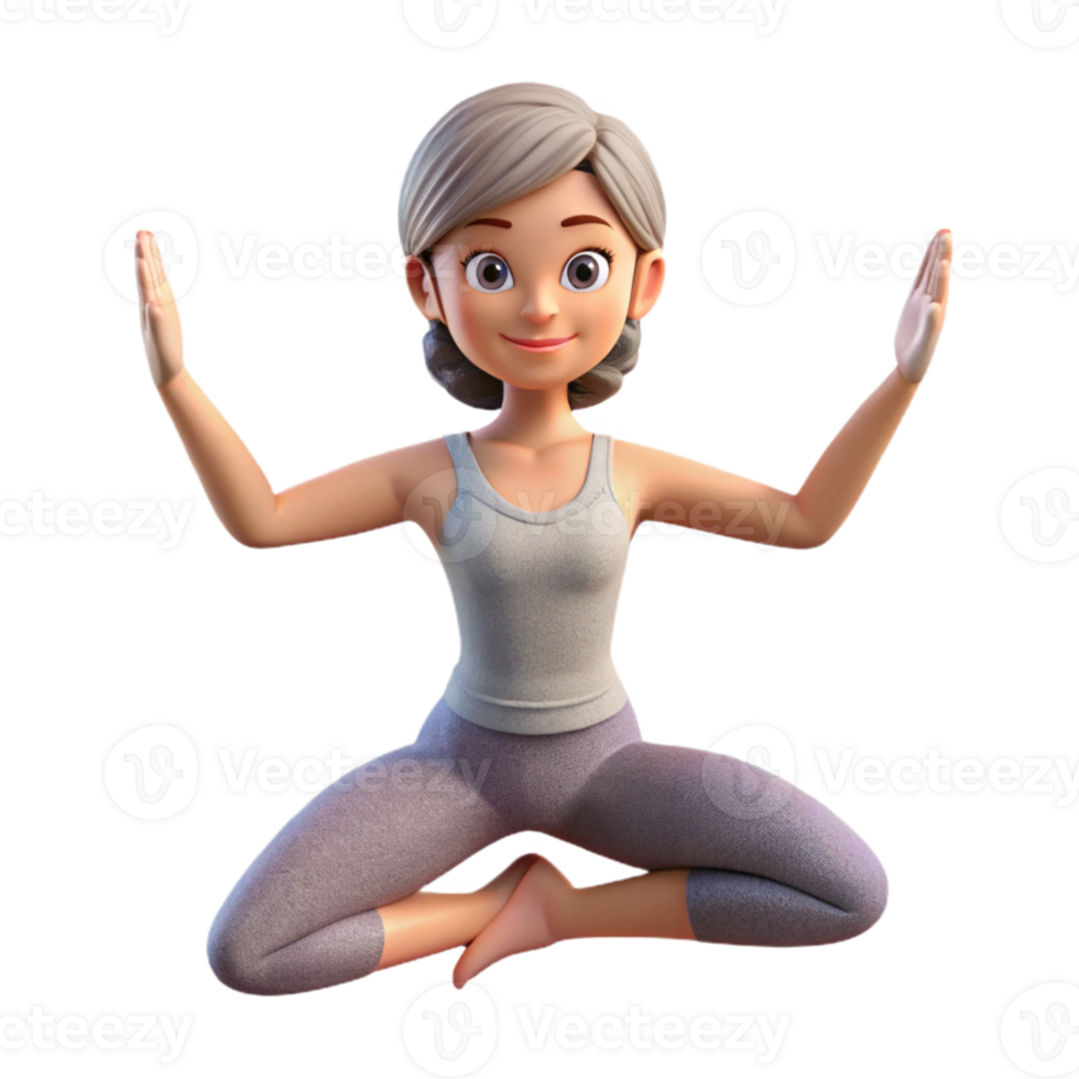 stunning traditional Woman Doing Yoga Pose Cutout on Transparent Background detailed png