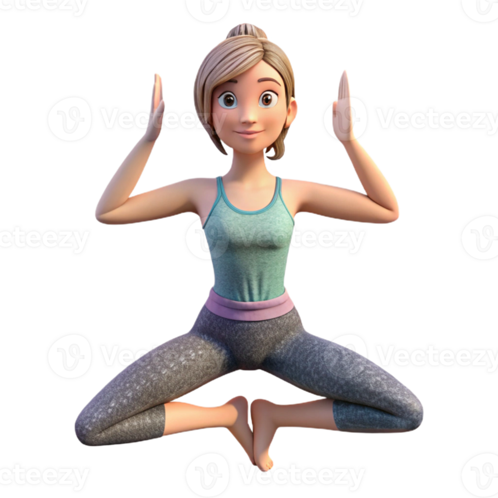dramatic artistic Woman Doing Yoga Pose Cutout on Transparent Background high resolution png
