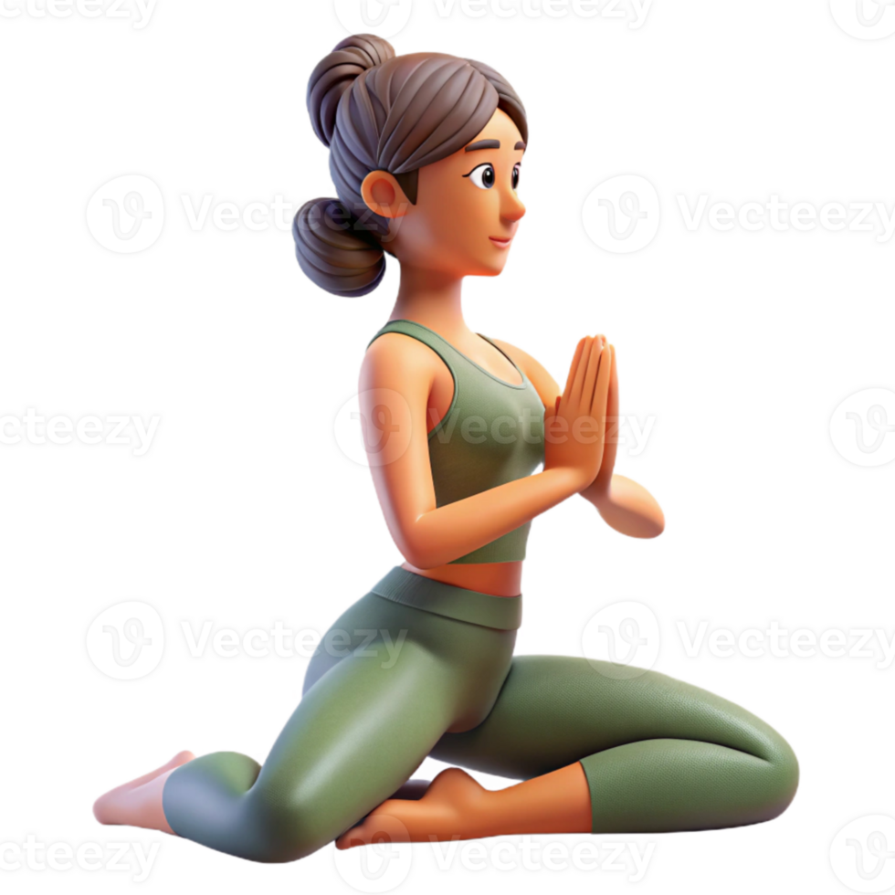 vibrant artistic Woman Doing Yoga Pose Cutout on Transparent Background detailed png