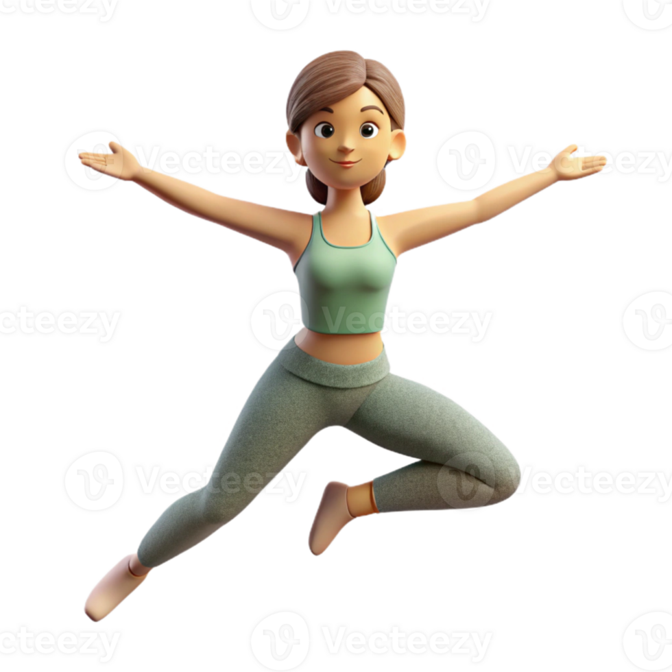elegant vintage Woman Doing Yoga Pose Cutout on Transparent Background original png