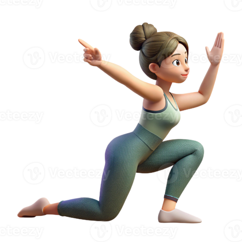 magnificent modern Woman Doing Yoga Pose Cutout on Transparent Background premium png