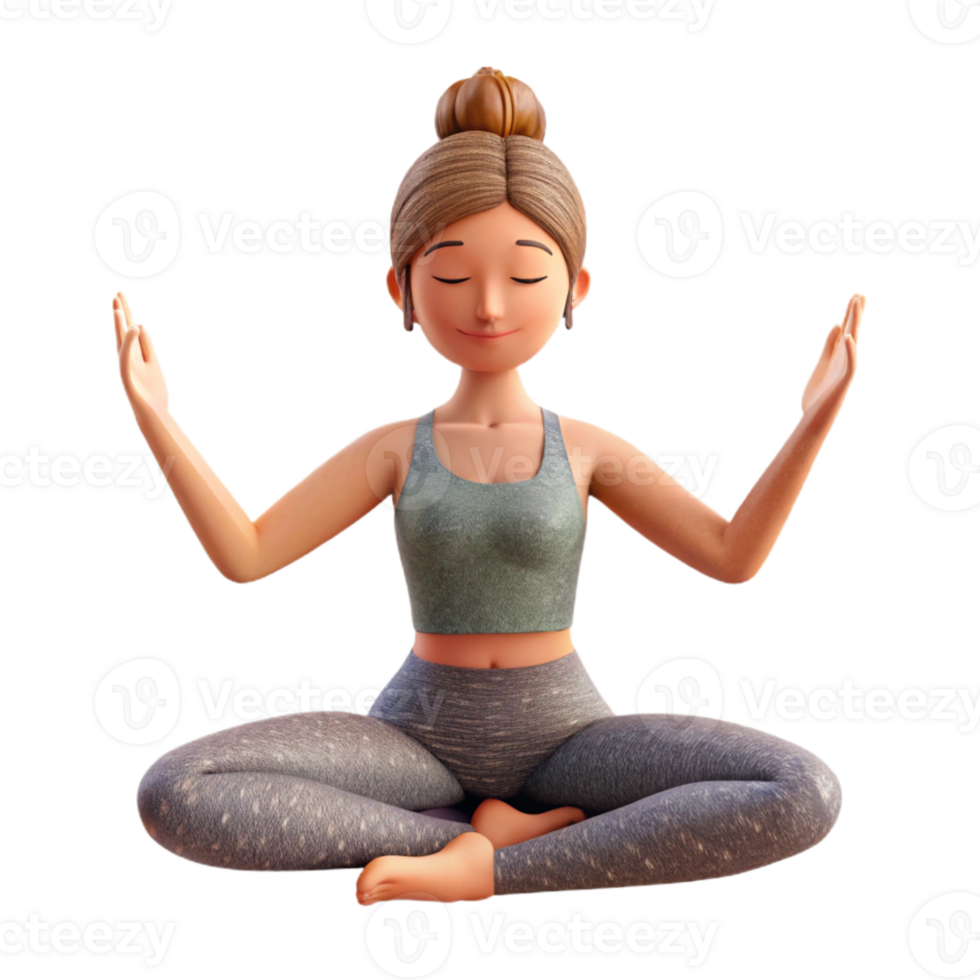 impressive classic Woman Doing Yoga Pose Cutout on Transparent Background professional png