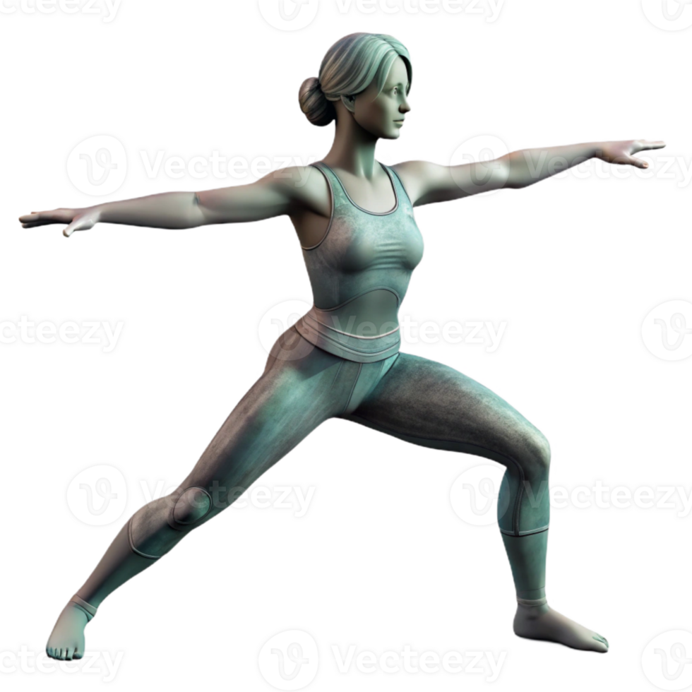 dramatic abstract Woman Doing Yoga Pose Cutout on Transparent Background high resolution png