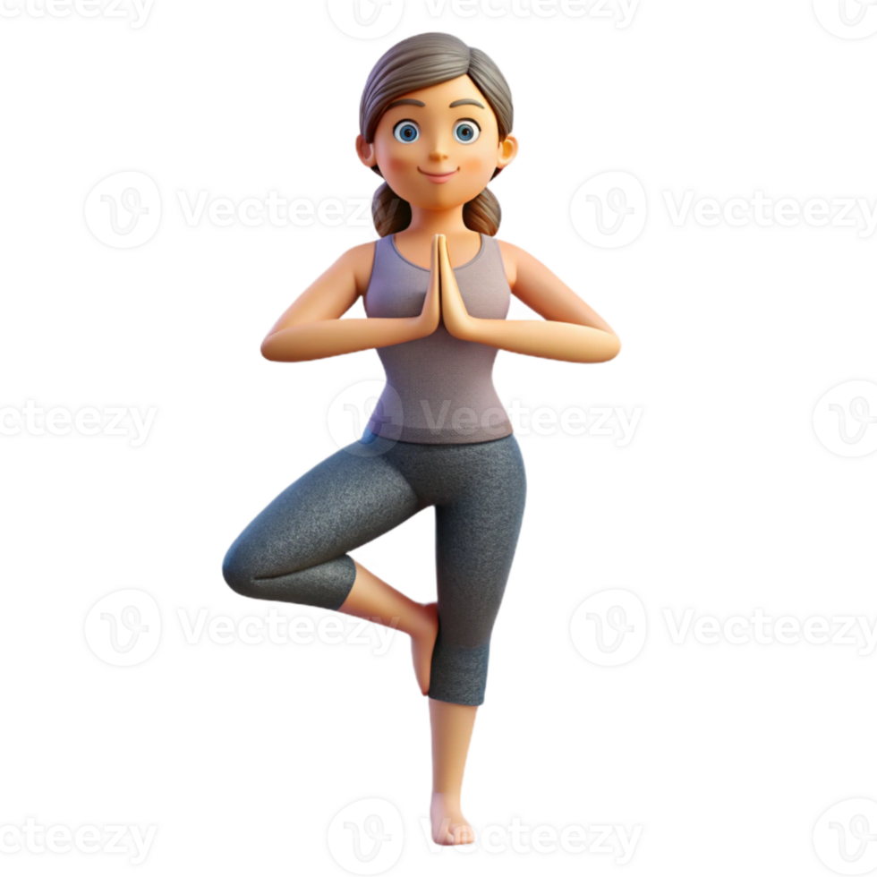 impressive abstract Woman Doing Yoga Tree Pose Cutout exclusive png