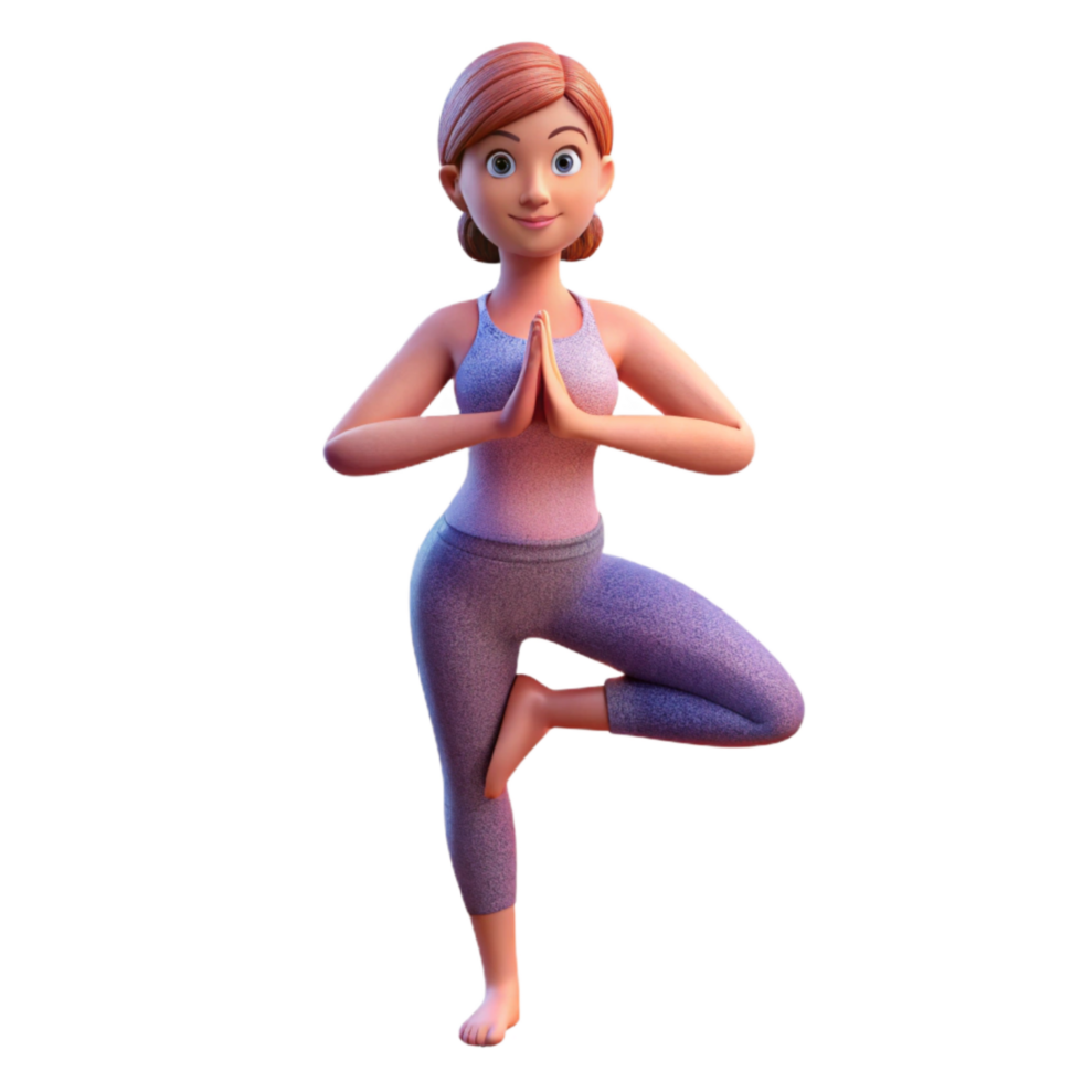 wonderful classic Woman Doing Yoga Tree Pose Cutout high quality png