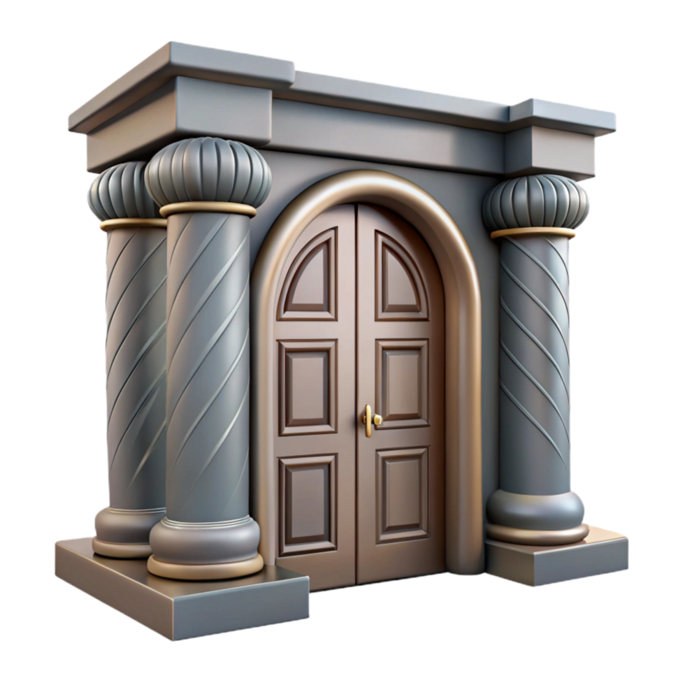 impressive artistic Gallery Entrance Double Doors Isolated Element high resolution png