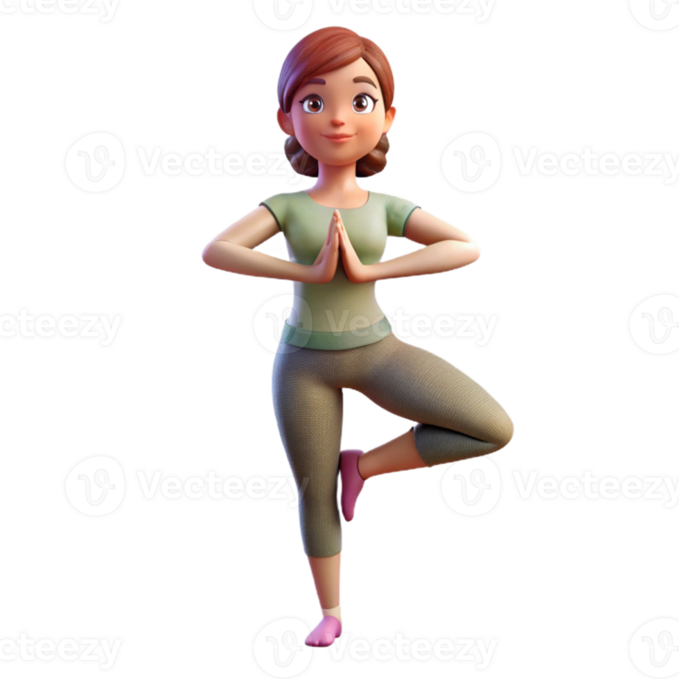 dramatic rustic Woman Doing Yoga Tree Pose Cutout png
