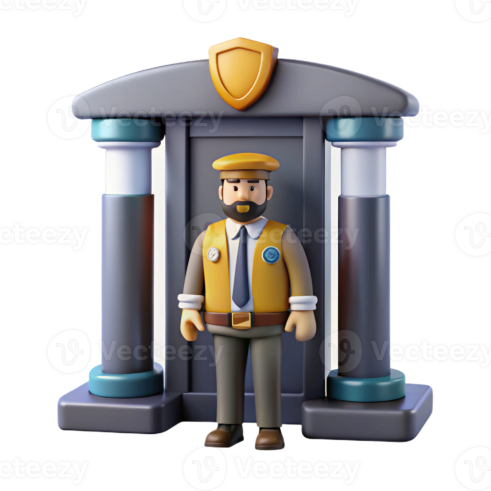 wonderful artistic Gallery Entrance Security Guard Isolated Element high resolution png