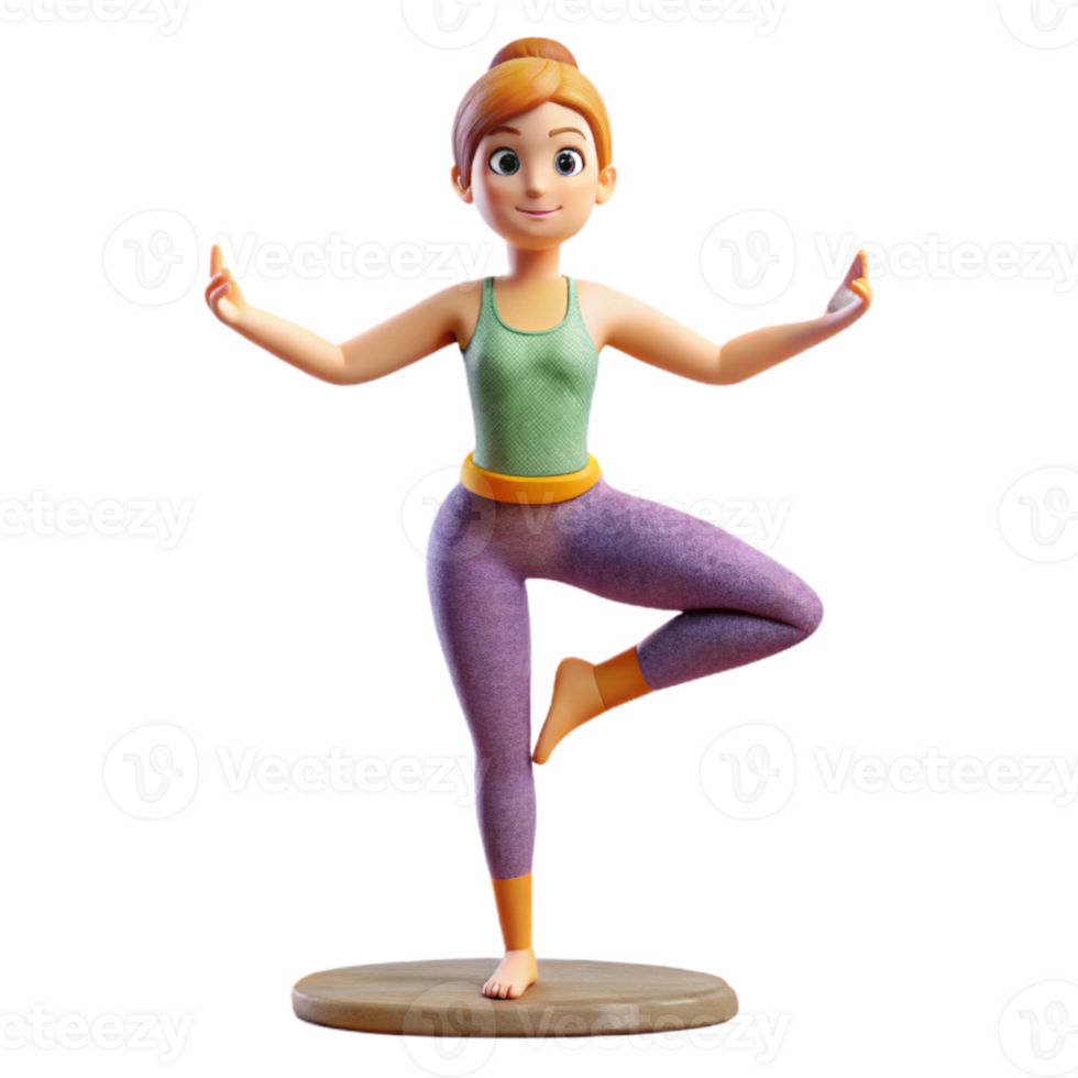 stunning rustic Woman Doing Yoga Tree Pose Cutout genuine png