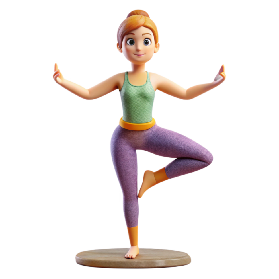 elegant classic Woman Doing Yoga Tree Pose Cutout premium png