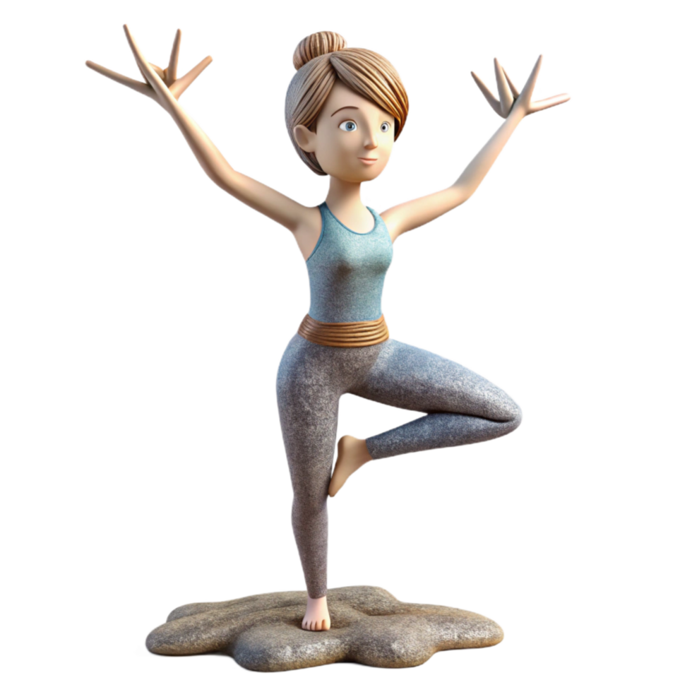impressive classic Woman Doing Yoga Tree Pose Cutout genuine png
