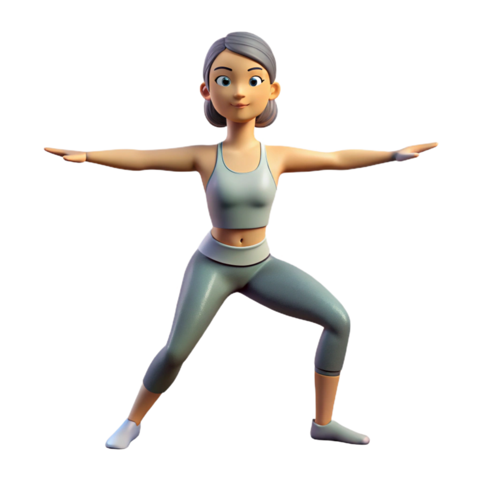 stunning minimalist Woman Doing Yoga Warrior Pose Transparent Background original png