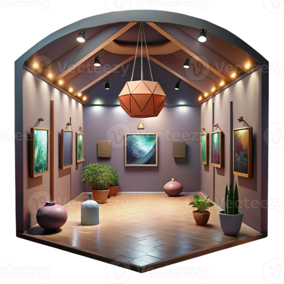 magnificent abstract Gallery Interior Dim Lighting Cutout png