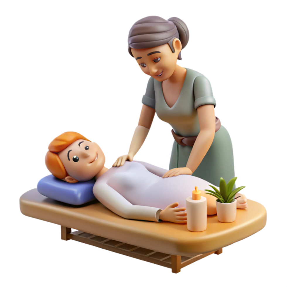 serene modern Woman Getting Massage Relaxation Therapy Transparent Background original png